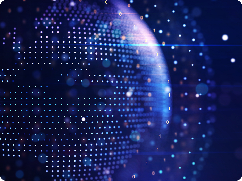 Abstract digital data globe