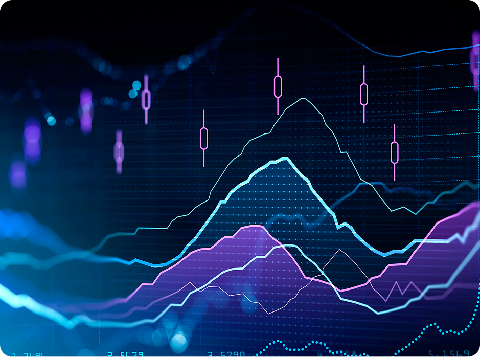 Abstract financial market performance chart illustration