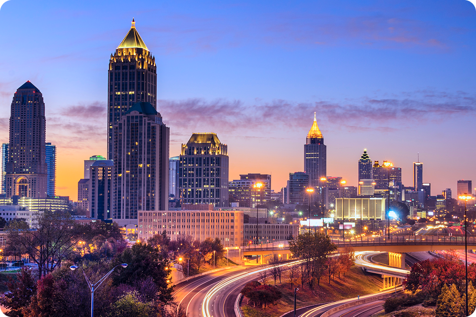 Atlanta skyline at night