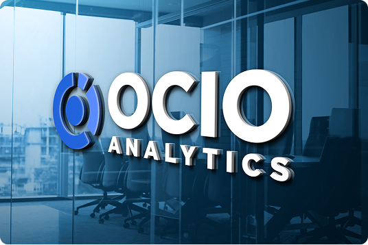 OCIO Analytics logo in office setting